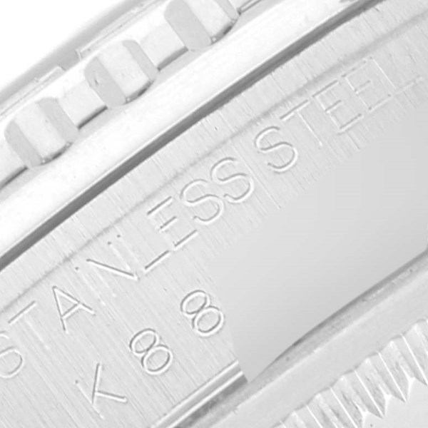 Rolex Datejust Turnograph Steel White Gold Black Dial Mens Watch 16264