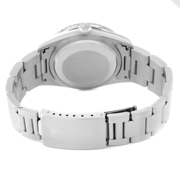 Rolex Datejust Turnograph Steel White Gold Black Dial Mens Watch 16264