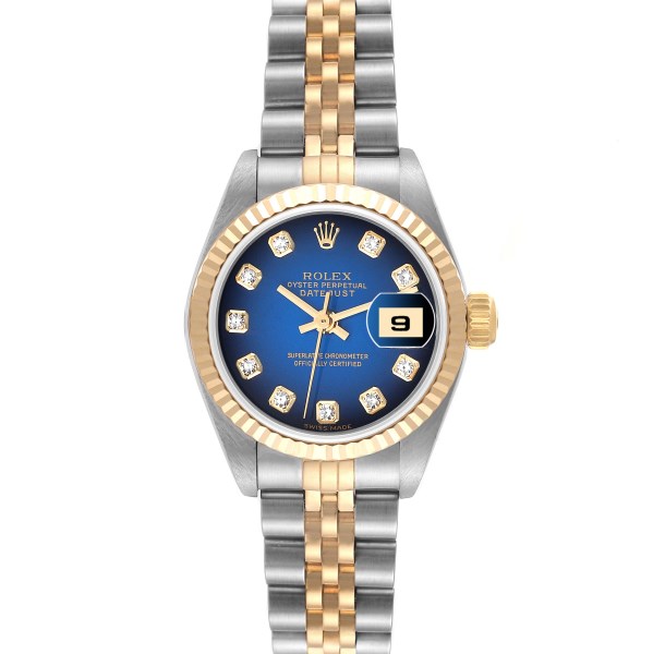 Rolex Datejust Steel Yellow Gold Diamond Dial Ladies Watch 79173