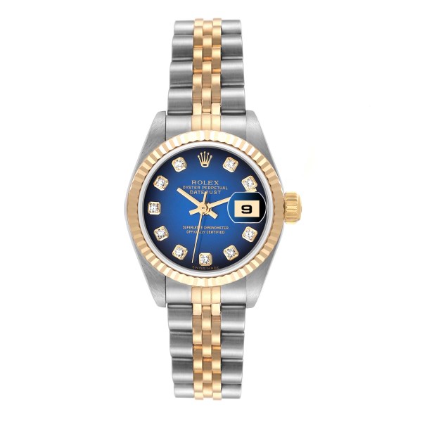 Rolex Datejust Steel Yellow Gold Diamond Dial Ladies Watch 79173