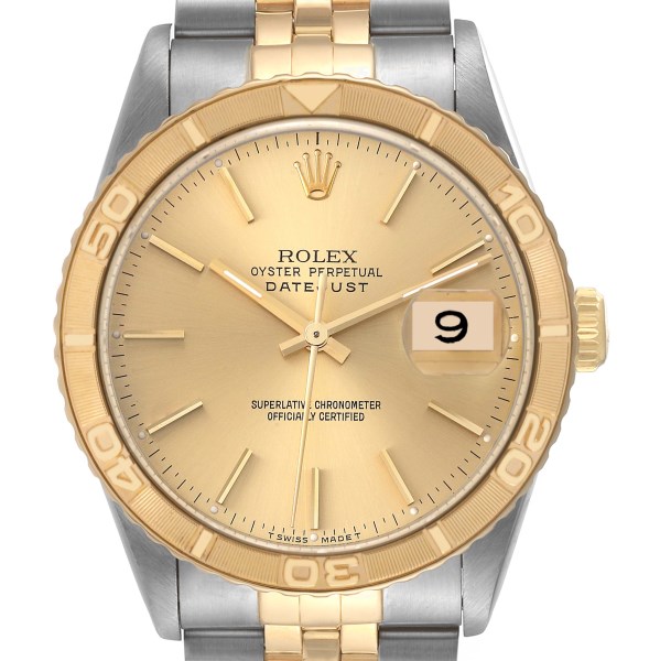 Rolex Datejust Turnograph Steel Yellow Gold Mens Watch 16263