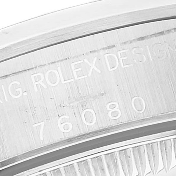 Rolex Oyster Perpetual Non-Date Silver Dial Ladies Watch 76080 Papers