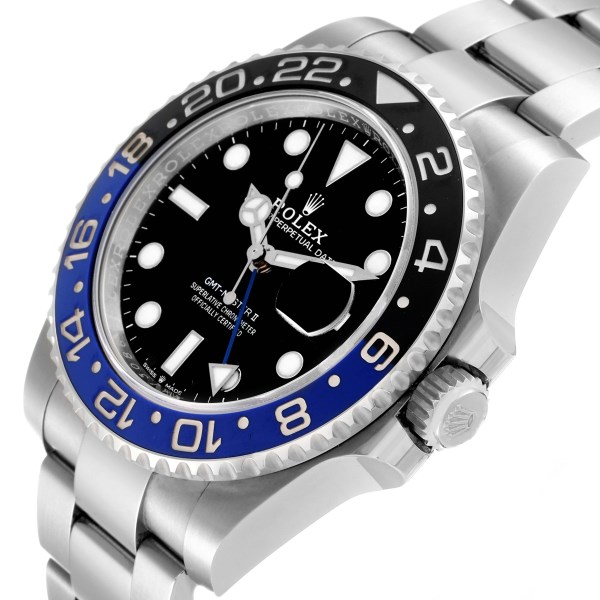 Rolex GMT Master II Black Blue Batman Steel Mens Watch 126710 Unworn