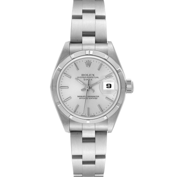 Rolex Date Silver Dial Oyster Bracelet Steel Ladies Watch 79190