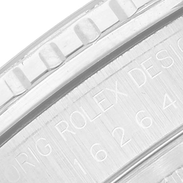 Rolex Turnograph Datejust Steel White Gold Blue Dial Watch 16264