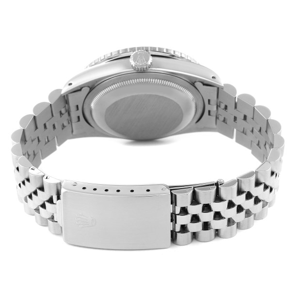 Rolex Turnograph Datejust Steel White Gold Blue Dial Watch 16264