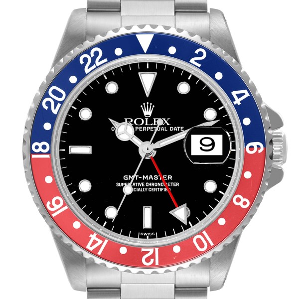 Rolex GMT Master 40mm Blue Red Pepsi Bezel Steel Mens Watch 16700 Box Papers