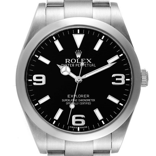 Rolex Explorer I 39mm Black Dial Steel Mens Watch 214270 Box Card