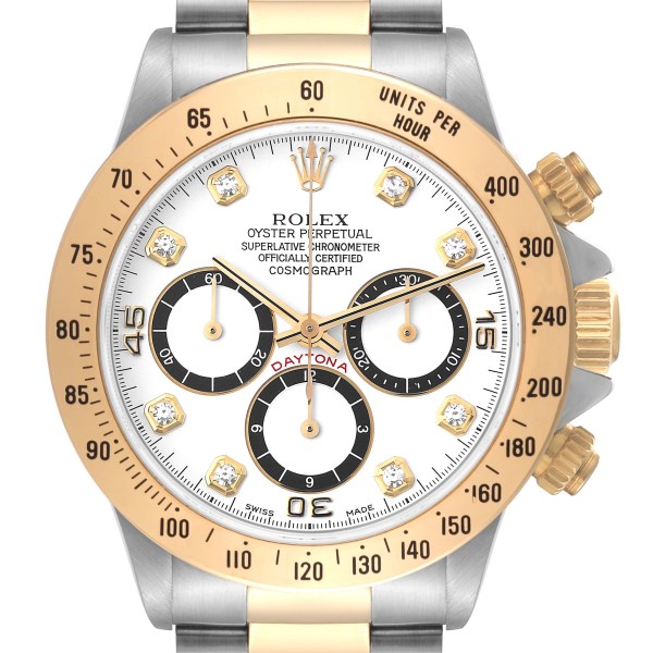 Rolex Daytona Steel Yellow Gold Diamond Dial Zenith Movement Mens Watch 16523 Rolex Daytona Steel Yellow Gold Diamond Dial Zenith Movement Mens Watch 16523