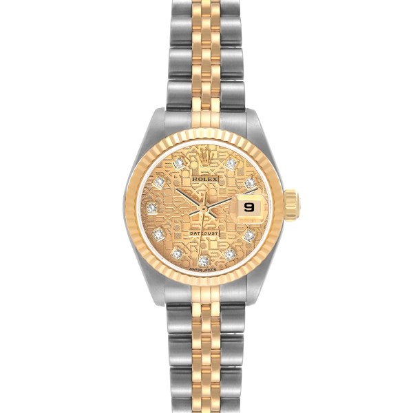 Rolex Datejust Steel Yellow Gold Diamond Anniversary Dial Ladies Watch 79173
