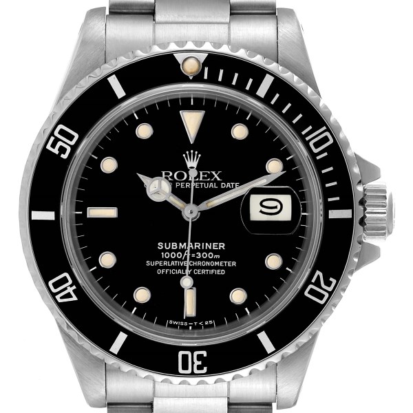 Rolex Submariner Black Dial Steel Vintage Mens Watch 168000 Box Papers