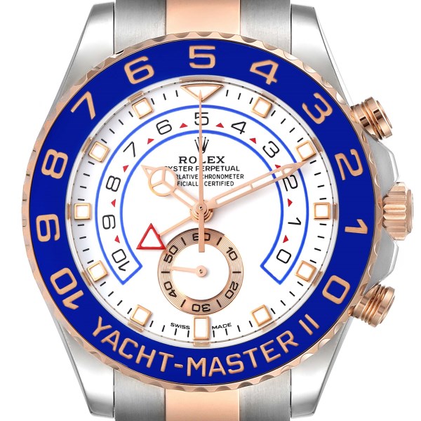 Rolex Yachtmaster II Steel Rose Gold Mens Watch 116681 Box Card