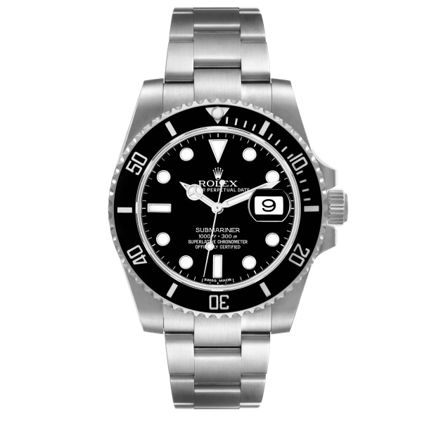 Rolex Submariner Black Dial Ceramic Bezel Steel Mens Watch 116610 Box Card