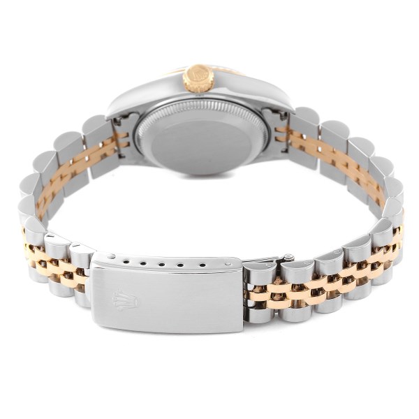 Rolex Datejust Steel Yellow Gold Champagne Diamond Dial Ladies Watch 69173