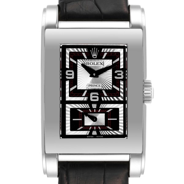 Rolex Cellini Prince Black Dial 18K White Gold Mens Watch 5443 Box Papers