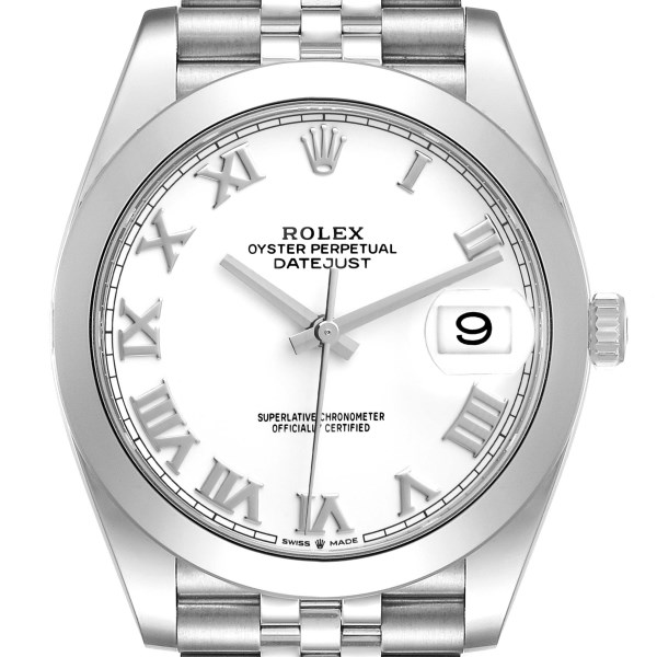 Rolex Datejust 41 White Dial Stainless Steel Mens Watch 126300 Unworn