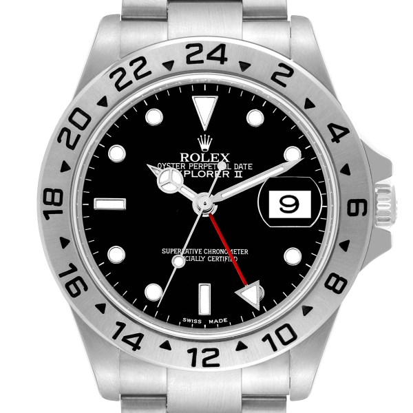 Rolex Explorer II Black Dial Automatic Steel Mens Watch 16570 Box Papers