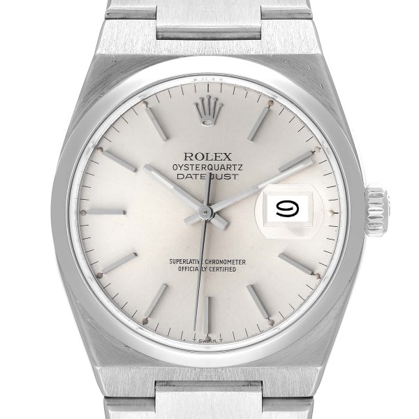 Rolex Oysterquartz Datejust Silver Dial Steel Mens Watch 17000