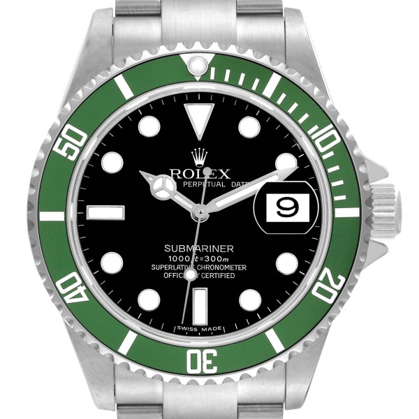Rolex Submariner Kermit Green 50th Anniversary Steel Mens Watch 16610LV