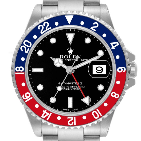 Rolex GMT Master II Blue Red Pepsi Bezel Steel Mens Watch 16710 Box Papers