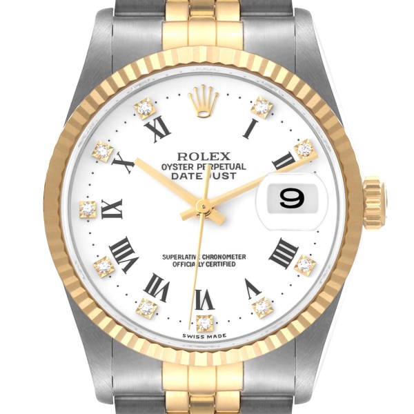 Rolex Datejust Steel Yellow Gold Diamond Mens Watch 16233 Rolex Datejust Steel Yellow Gold Diamond Mens Watch 16233