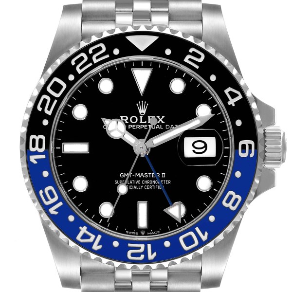 Rolex GMT Master II Batgirl Black Blue Bezel Steel Mens Watch 126710 Unworn