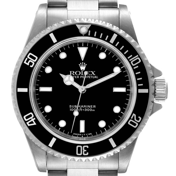 Rolex Submariner 40mm No Date 2 Liner Steel Mens Watch 14060 Box Papers