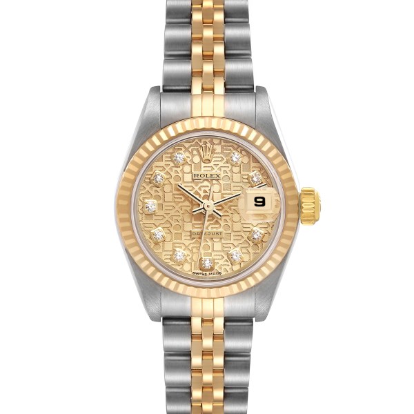 Rolex Datejust Steel Yellow Gold Anniversary Diamond Dial Ladies Watch 79173
