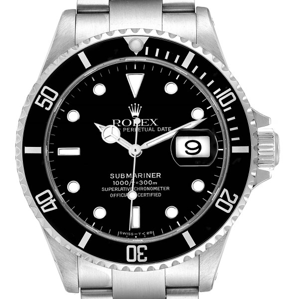 Rolex Submariner Date Black Dial Steel Mens Watch 16610