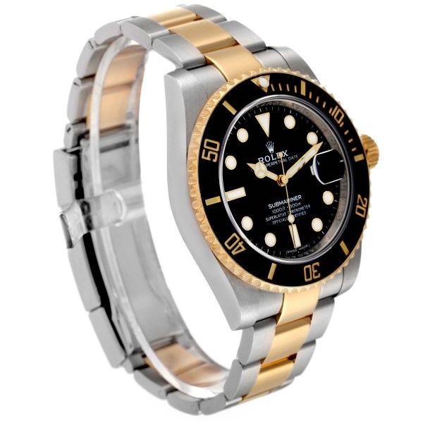 Rolex Submariner Steel Yellow Gold Black Dial Mens Watch 116613