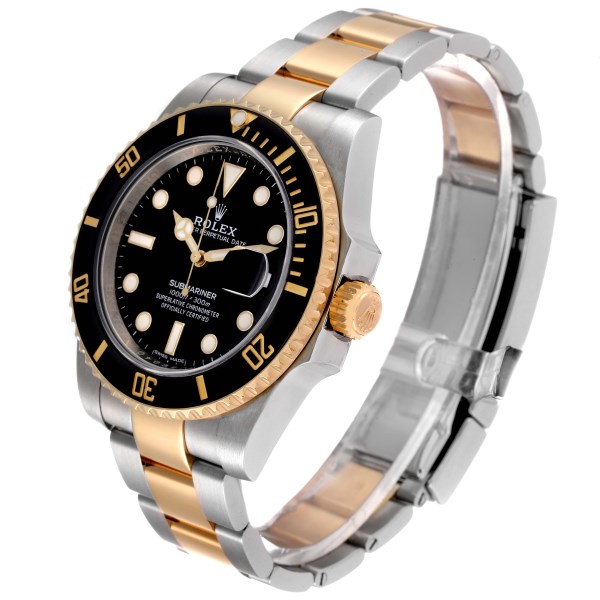 Rolex Submariner Steel Yellow Gold Black Dial Mens Watch 116613