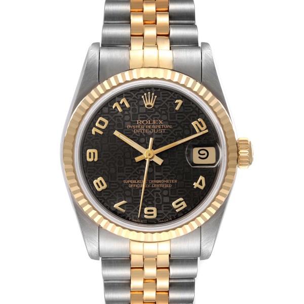 Rolex Datejust Midsize Steel Yellow Gold Anniversary Dial Ladies Watch 68273