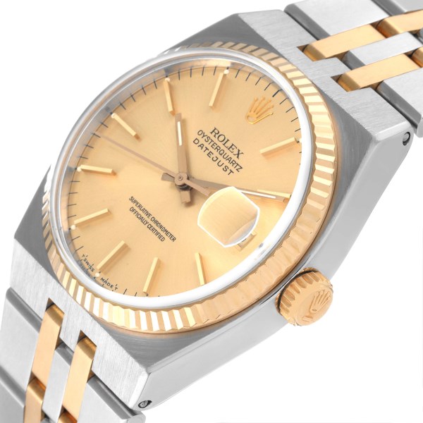 Rolex Oysterquartz Datejust Steel Yellow Gold Mens Watch 17013