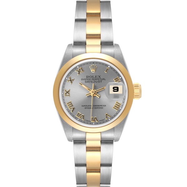 Rolex Datejust Steel Yellow Gold Slate Roman Dial Ladies Watch 69163