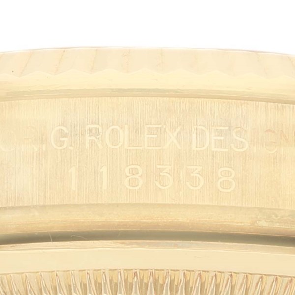 Rolex President Day Date Yellow Gold Myriad Dial Diamond Lugs Mens Watch 118338