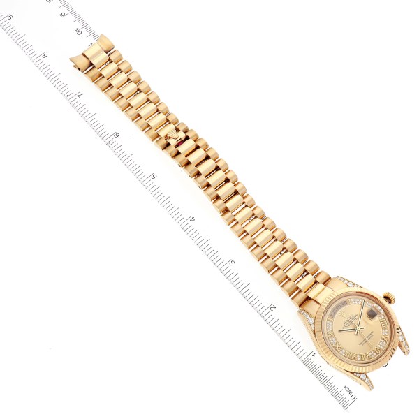 Rolex President Day Date Yellow Gold Myriad Dial Diamond Lugs Mens Watch 118338