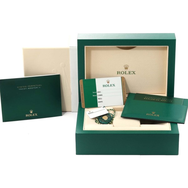 Rolex Yachtmaster II Steel Rose Gold Mens Watch 116681 Box Card