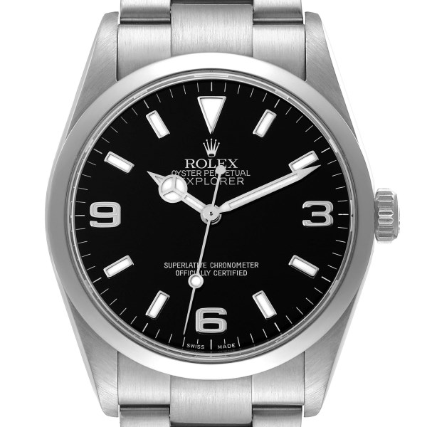 Rolex Explorer I Black Dial Stainless Steel Mens Watch 114270 Box Card