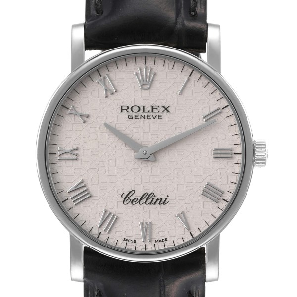Rolex Cellini Classic White Gold Ivory Anniversary Dial Mens Watch 5115
