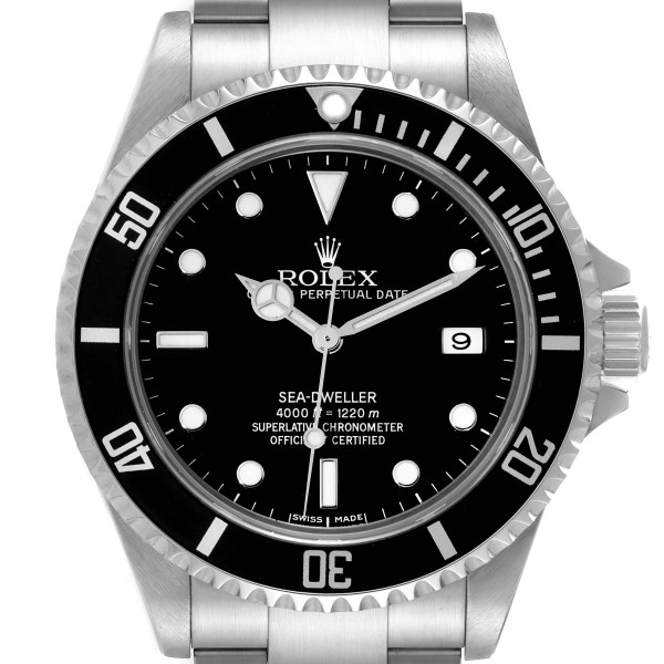 Rolex Seadweller 4000 Black Dial Steel Mens Watch 16600 Box Papers