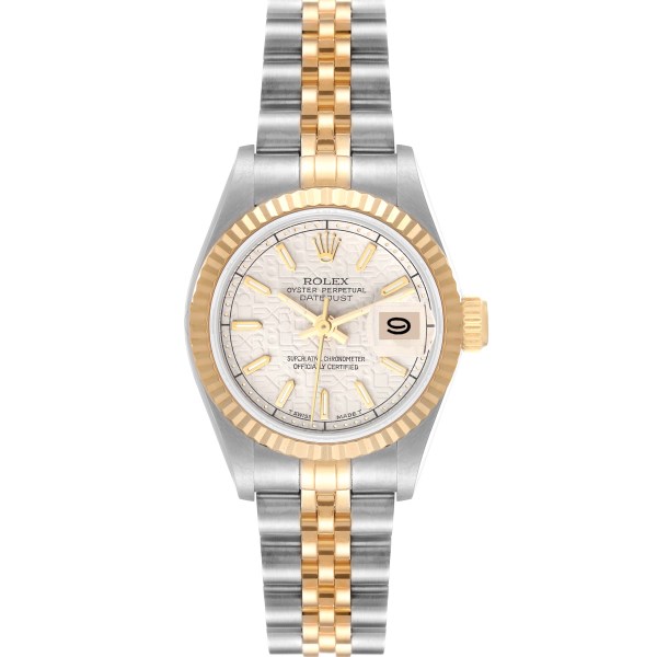 Rolex Datejust Steel Gold Silver Anniversary Dial Ladies Watch 69173