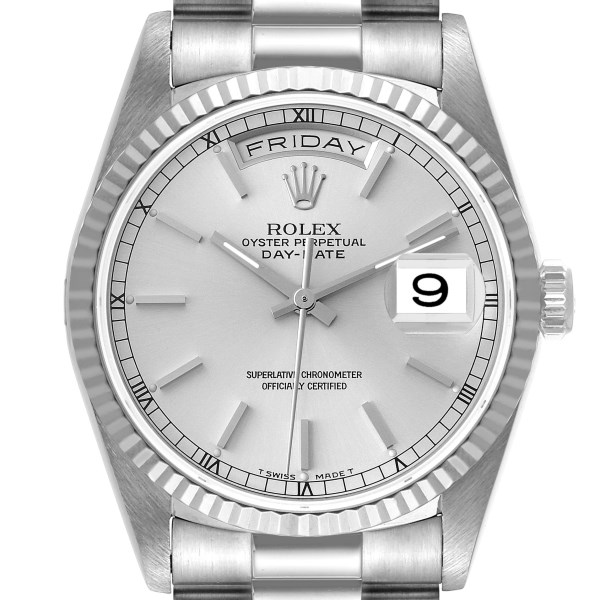 Rolex President Day-Date White Gold Mens Watch 18239 Box Service Papers
