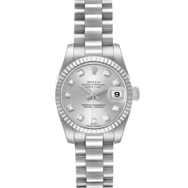 Rolex President Ladies White Gold Diamond Ladies Watch 179179