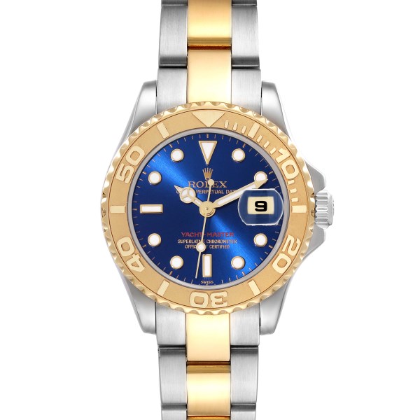 Rolex Yachtmaster 29mm Steel Yellow Gold Blue Dial Ladies Watch 169623
