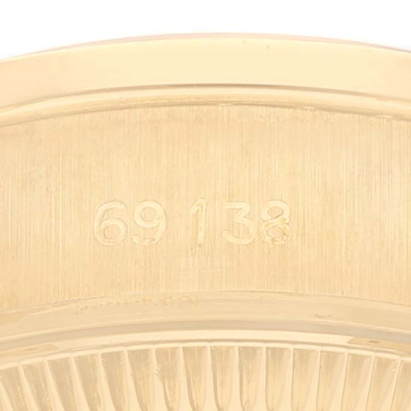 Rolex Datejust President Yellow Gold Black Diamond Dial Ladies Watch 69138