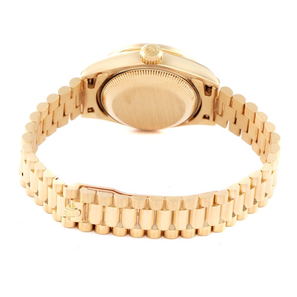 Rolex Datejust President Yellow Gold Black Diamond Dial Ladies Watch 69138