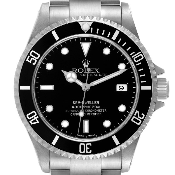 Rolex Seadweller 4000 Black Dial Steel Mens Watch 16600 Box Papers