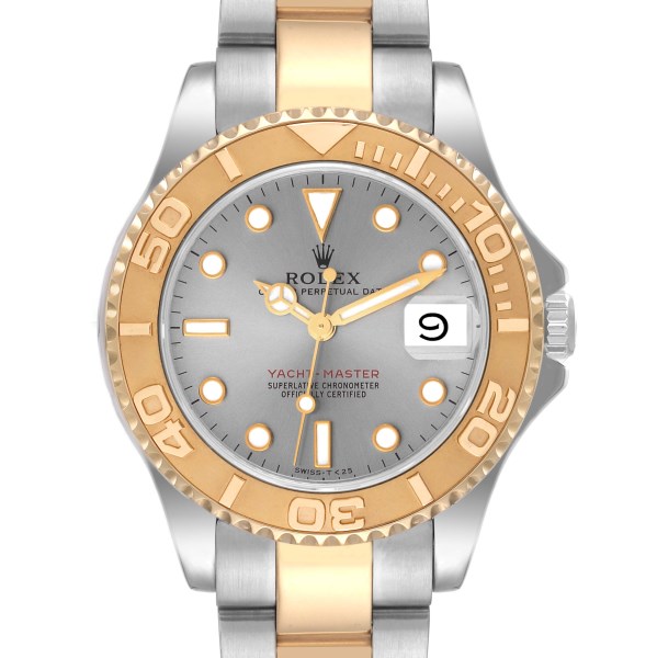 Rolex Yachtmaster 35 Midsize Steel Yellow Gold Slate Dial Mens Watch 68623