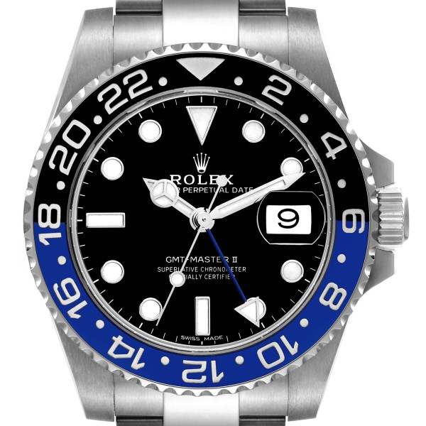 Rolex GMT Master II Batman Black Blue Ceramic Bezel Steel Watch 116710 Box Card
