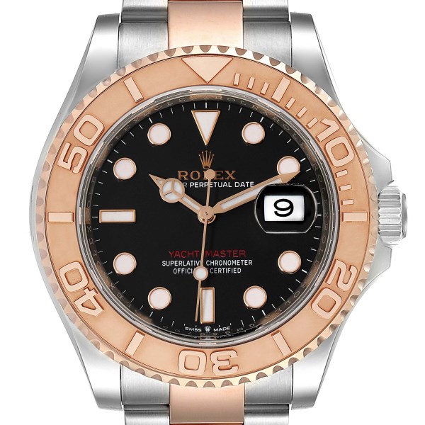 Rolex Yachtmaster Rose Gold Steel Black Dial Mens Watch 126621 Unworn